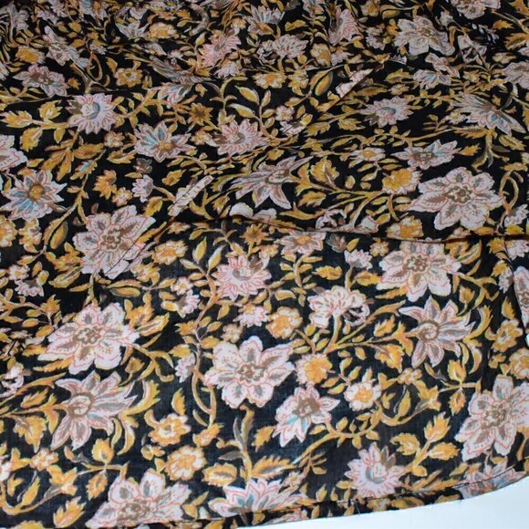 Billabong Sun Fire Printed Boho Peasant Long Sleeve Tassel Tie Top Size S - Picture 8 of 16